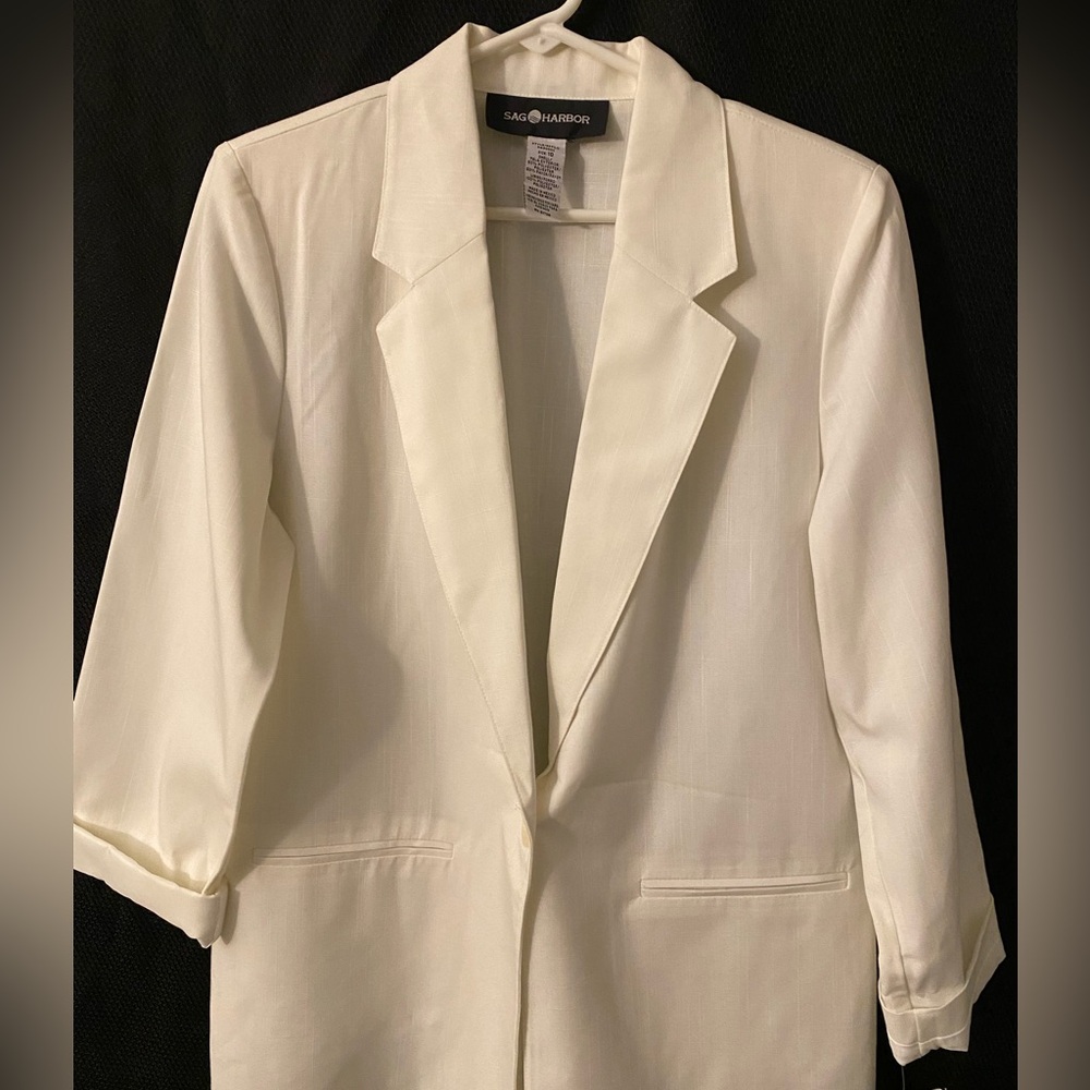 Sag Harbor White Blazer/Jacket Single Button